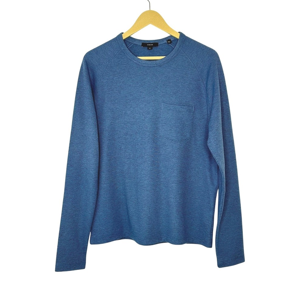 Vince Long‎ Sleeve Pocket Shirt sweatshirt Mens Small Blue